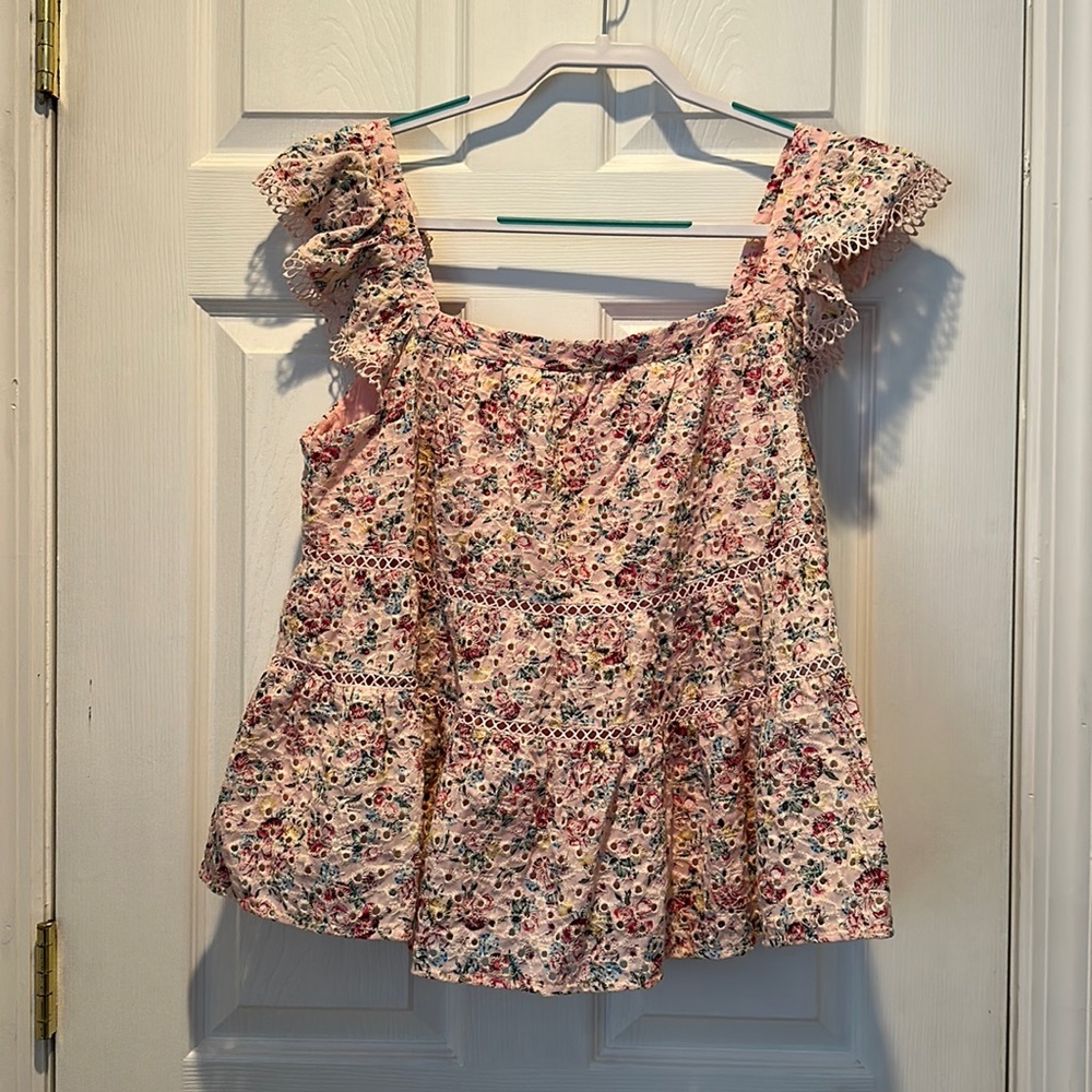 Francesca’s PLUS SIZE eyelet babydoll blouse